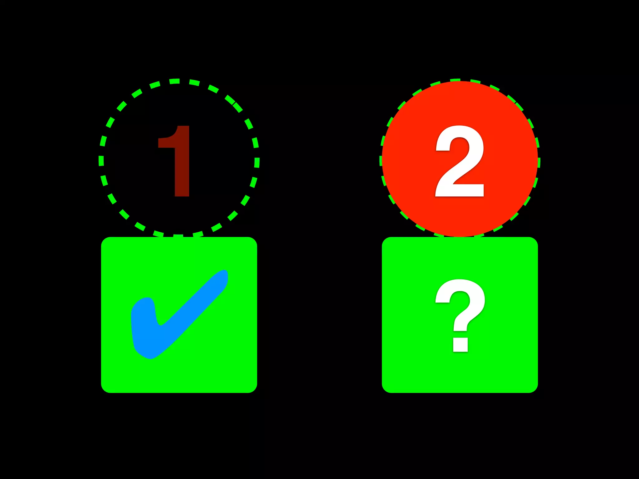 1   2
!
?
1   ?
 