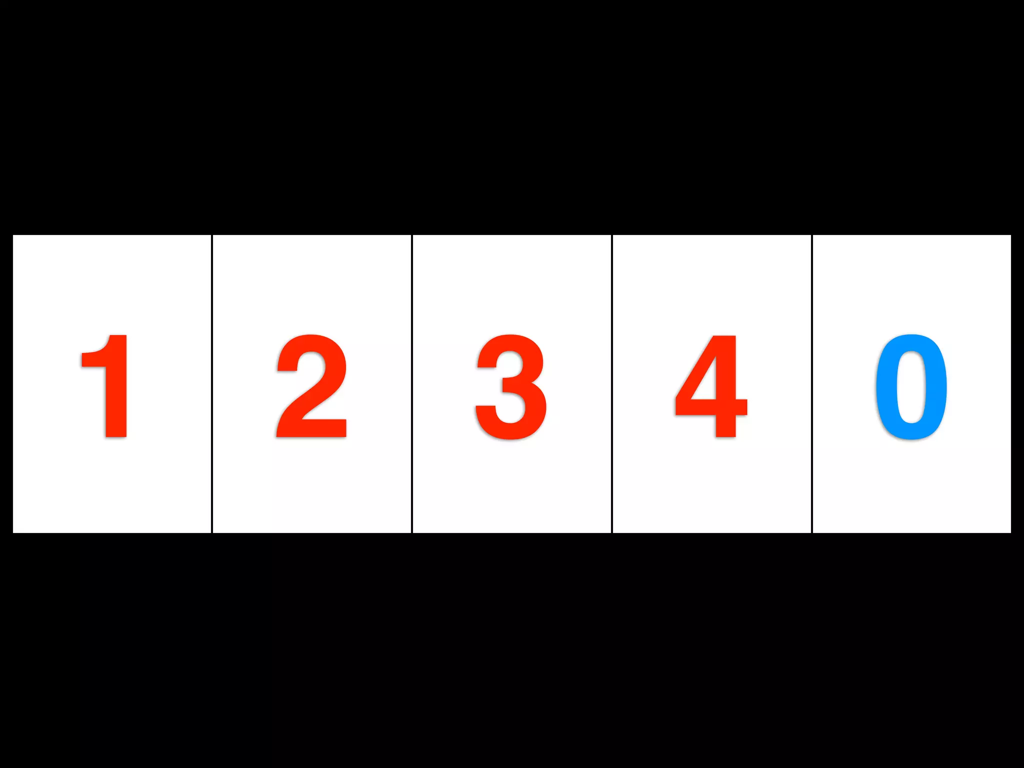 1 2 3 4 0
 