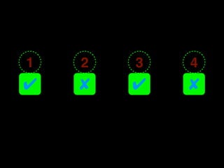 1   2   3   4
!
?
1   "
    ?
    2   !
        ?
        3   "
            ?
            4
 