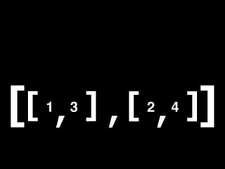 [[ 1 , 3 ] , [ 2 , 4 ]]
 