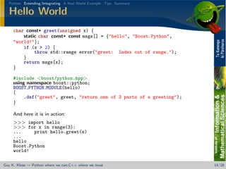 Thinking Hybrid - Python/C++ Integration | PPT