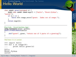 Thinking Hybrid - Python/C++ Integration