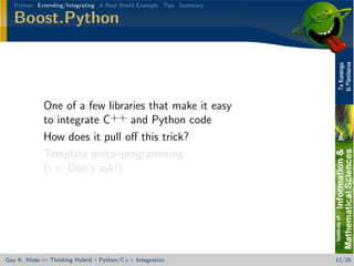 Thinking Hybrid - Python/C++ Integration