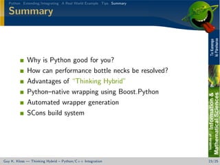 Thinking Hybrid - Python/C++ Integration