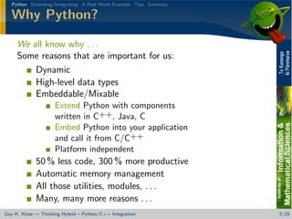 Thinking Hybrid - Python/C++ Integration