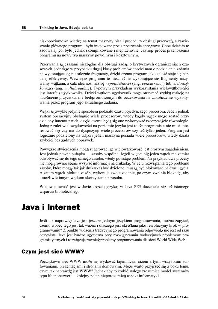 Thinking In Java Edycja Polska Wydanie Iv