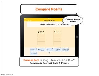 Compare Poems
Compare, Analyze
Poems

Common Core Reading: Literature RL.5.9, RL.6.9
Compare & Contrast Texts & Poems

Mon...
