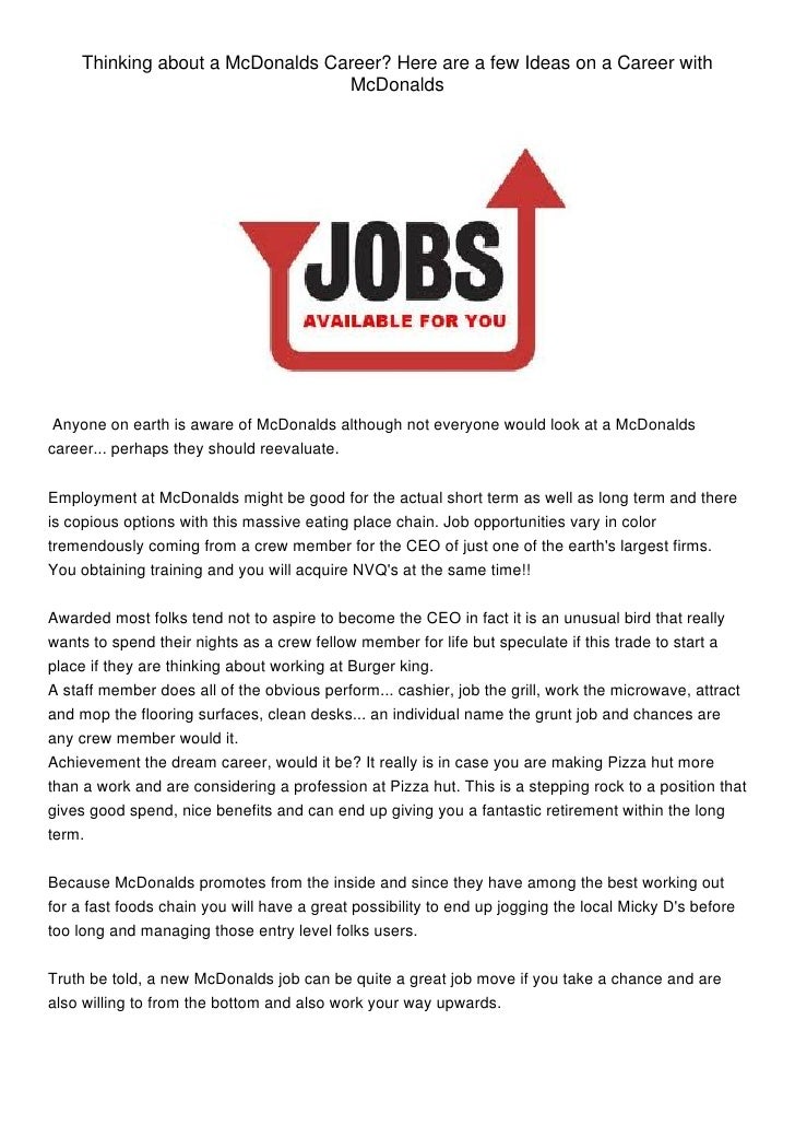 Mcdonalds Jobs Ever Wanted To Work At Mcdonald S Students Jobsj Obs F