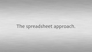 The spreadsheet approach.
 