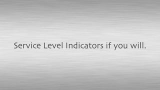 Service Level Indicators if you will.
 