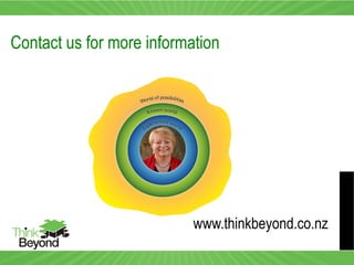 Contact us for more information
www.thinkbeyond.co.nz