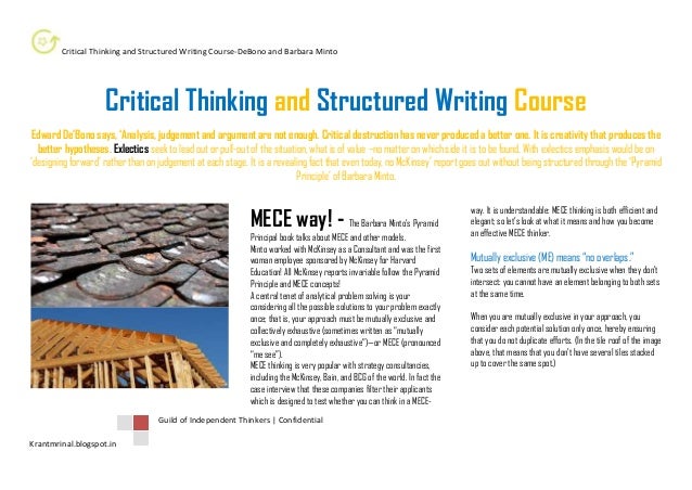 Critical thinking and writing course description