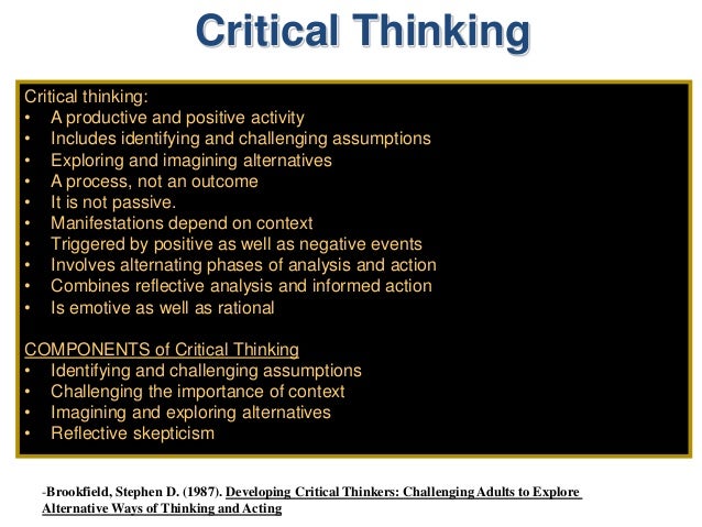 critical thinking brookfield
