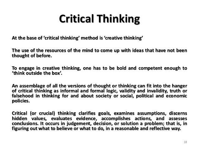 creative minds & critical thinking essay Week four phl/458: creative minds and critical thinking kyei baffour, february 17, 2015 instructor: prof karen williams stephen hawking stephen hawking was. creative minds & critical thinking essay Week four phl/458: creative minds and critical thinking kyei baffour, february 17, 2015 instructor: prof karen williams stephen hawking stephen hawking was.