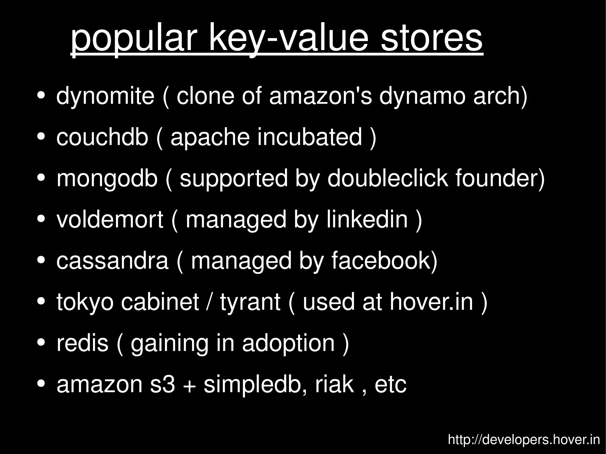 thinking in key value stores