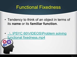 Functional Fixedness Ex Thinking, Language, and Intelligence | PPTX