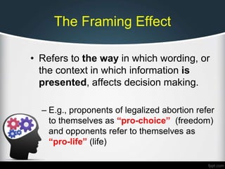 Framing Effect In Psychology