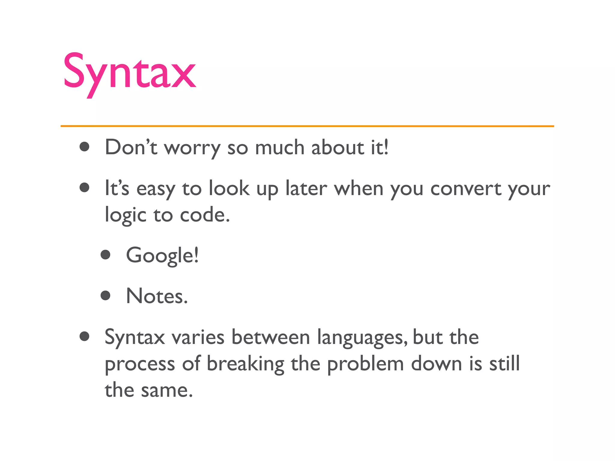 Thinking Like a Programmer | PPT