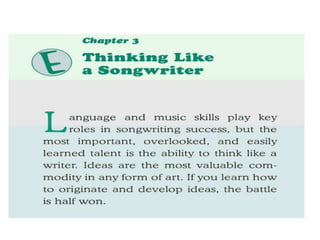 Thinking Like A Songwriter