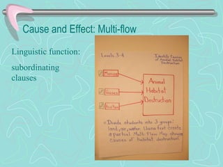 Cause and Effect: Multi-flow Linguistic function: subordinating clauses 