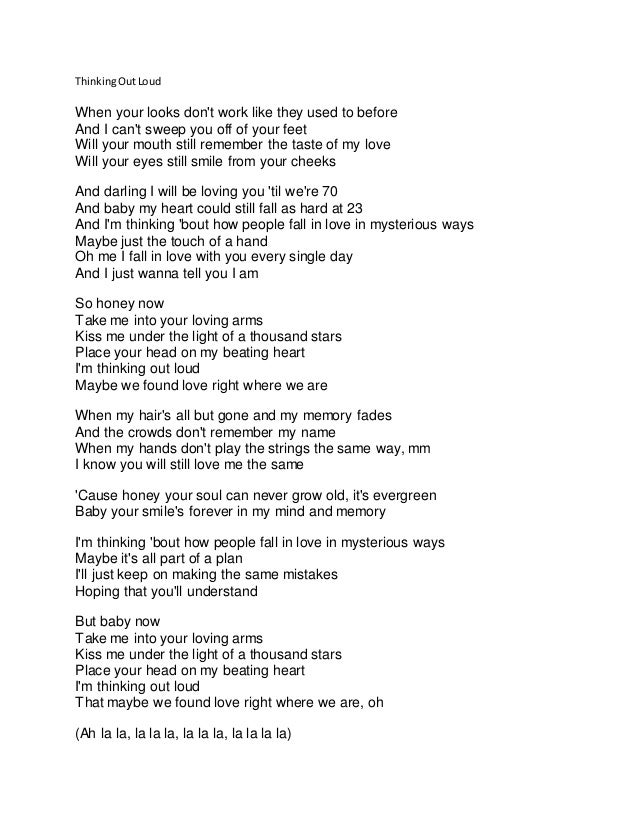 Ed Sheeran Thinking Out Loud Ed Sheeran Letra Espanol Daedalusdrones Com