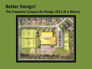Better Design!The Proposed Campus Re-Design 2011 At a Glance