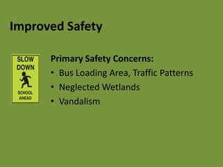 Improved SafetyPrimary Safety Concerns:Bus Loading Area, Traffic Patterns