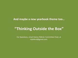 We can do as much or as little at a time depending on interest level and/or budget.Let’s shoot from a different angle for the 2011-2012 Yearbook…