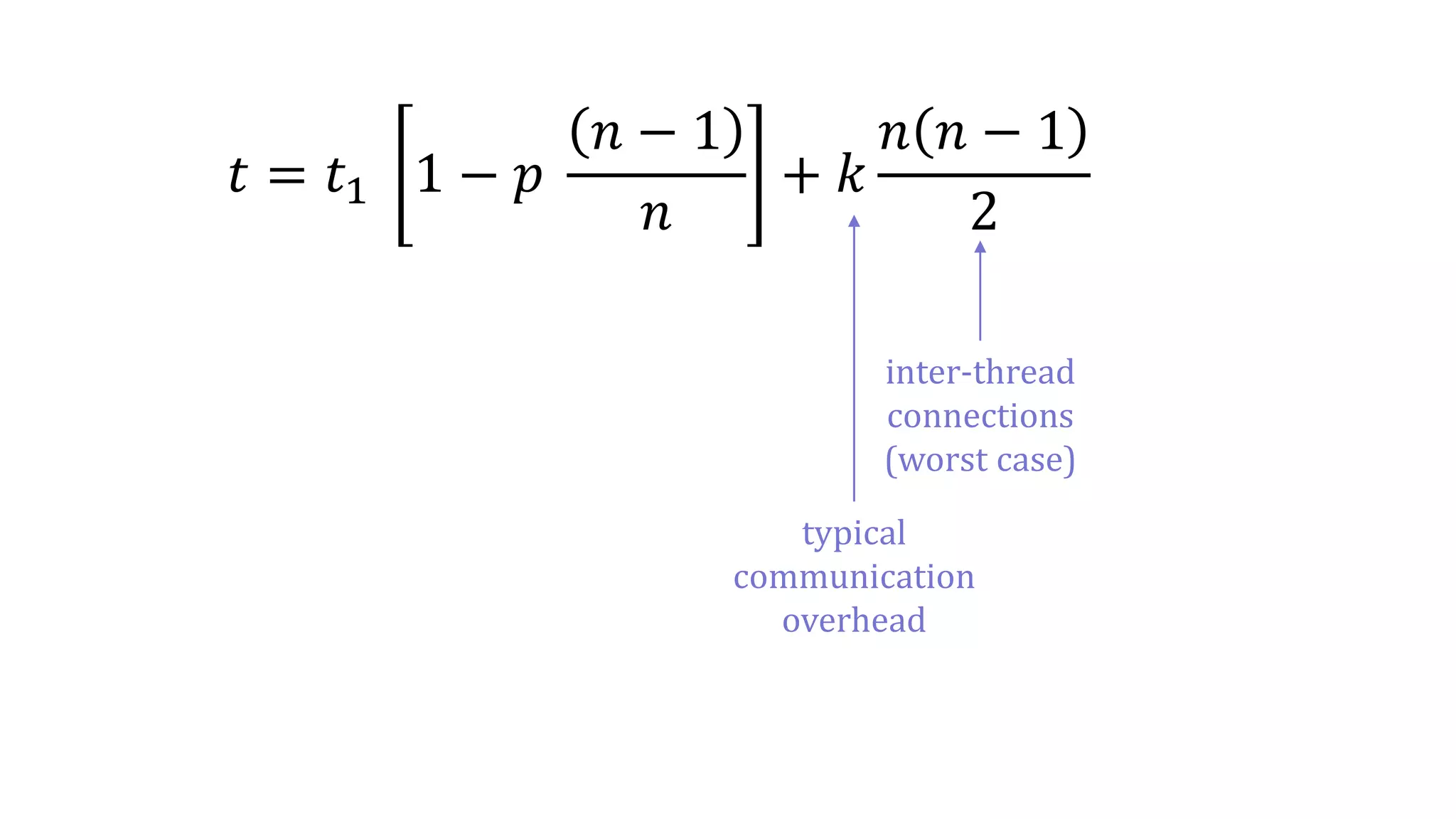 𝑡 = 𝑡1 1 − 𝑝
𝑛 − 1
𝑛
+ 𝑘
𝑛 𝑛 − 1
2
 