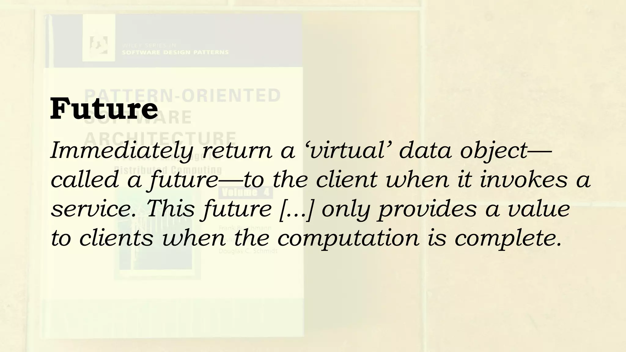 std::future<ResultType>
iou = std::async(function);
...
ResultType result = iou.get();
 