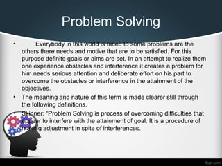 Thinking Reasoning & Problem Solving (Human Behavior) | PPT