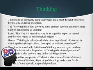 Thinking Reasoning & Problem Solving (Human Behavior) | PPT