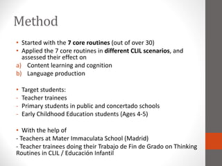 Thinking Routines and CLIL: A Preliminary Exploration | PDF