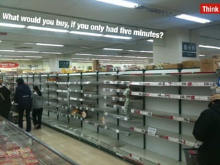 What would you buy, if you only had five minutes?
Think
 