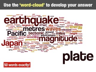 Use the ‘word-cloud’ to develop your answer
50 words exactly!
 