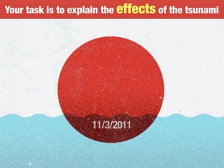 Your task is to explain the effects of the tsunami
11/3/2011
 
