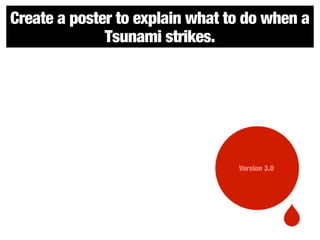 Create a poster to explain what to do when a
Tsunami strikes.
Version 3.0
 