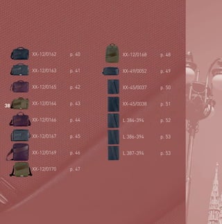 XX-12/0162		 p.	40
XX-12/0163		 p.	41
XX-12/0165		 p.	42
XX-12/0164		 p.	43
XX-12/0166		 p.	44
XX-12/0167		 p.	45
XX-12/0169		 p.	46
XX-12/0170		 p.	47
XX-12/0168		 p.	48
XX-49/0052		 p.	49
XX-45/0037		 p.	50
XX-45/0038		 p.	51
L	384-394	 	 p.	52
L	386-394	 	 p.	53
L	387-394	 	 p.	53
38
38-53 Milano.indd 3838-53 Milano.indd 3838-53 Milano.indd 38 19/01/12 12.2019/01/12 12.2019/01/12 12.2019/01/12 12.2019/01/12 12.2019/01/12 12.2019/01/12 12.2019/01/12 12.2019/01/12 12.2019/01/12 12.2019/01/12 12.2019/01/12 12.2019/01/12 12.2019/01/12 12.20
 