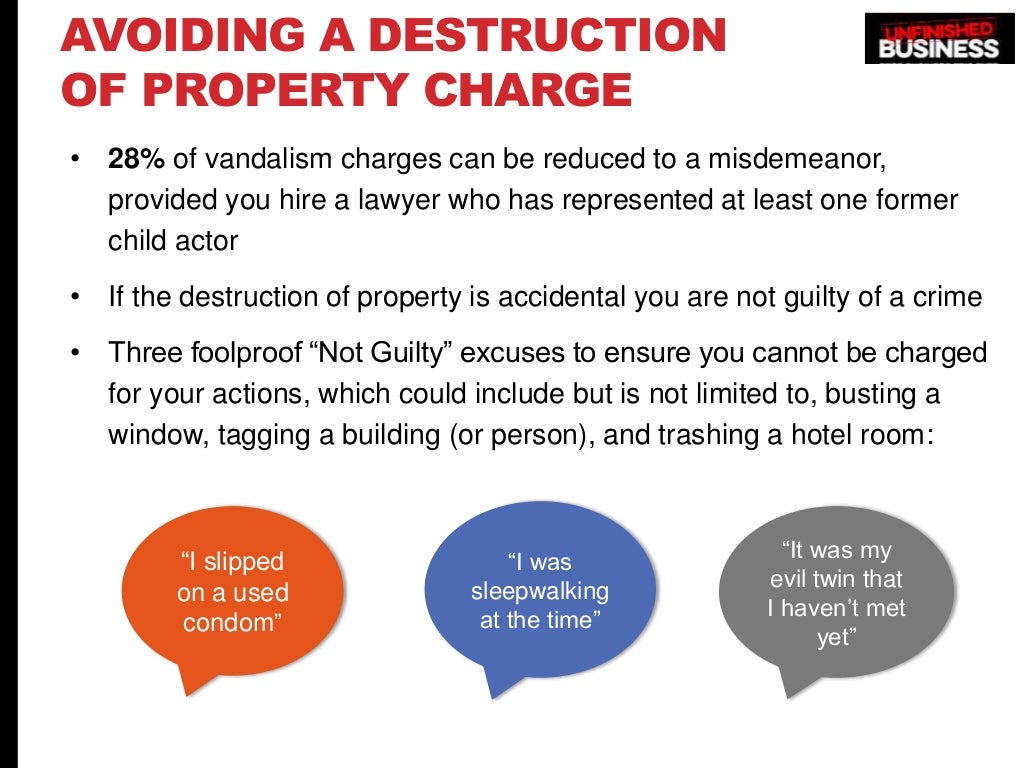 AVOIDING A DESTRUCTION OF PROPERTY