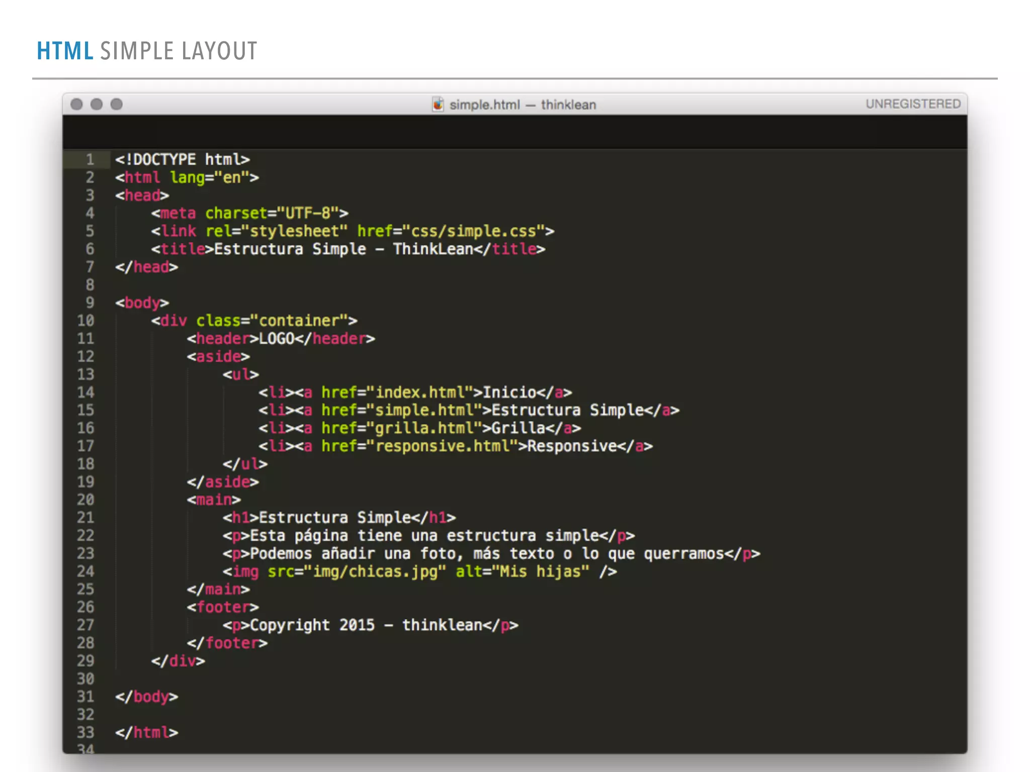 HTML SIMPLE LAYOUT
 