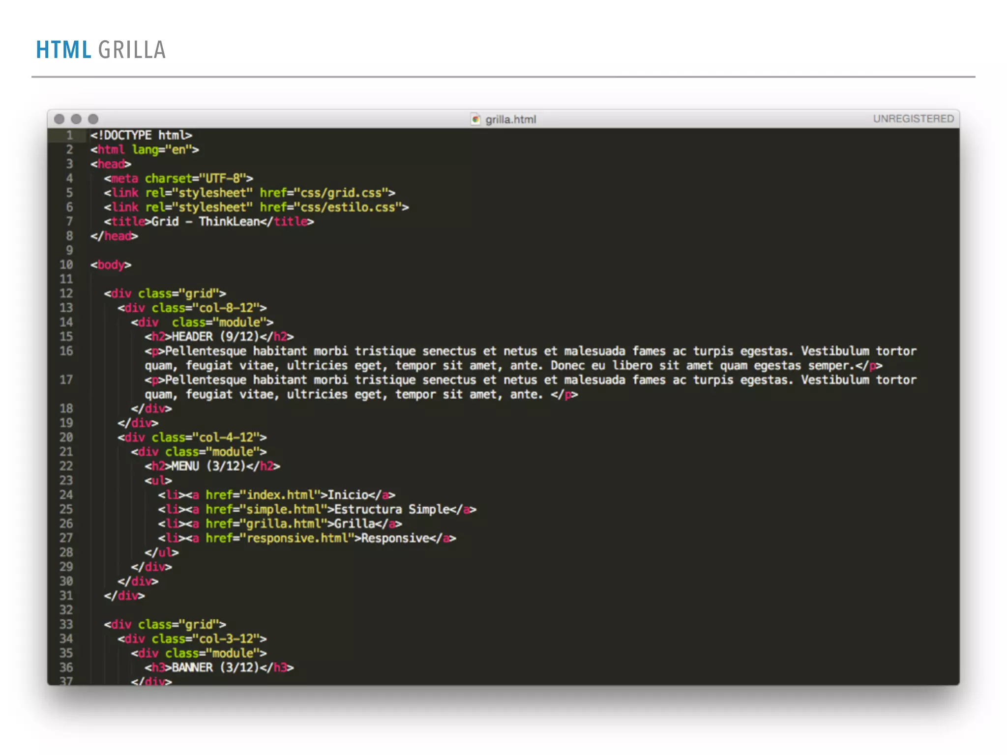 HTML GRILLA
 