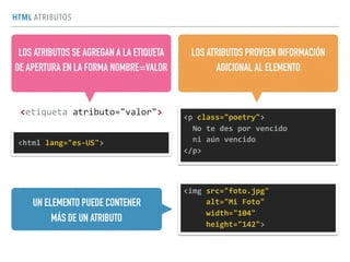 Html Atributos Introducción al desarrollo web frontend | PDF