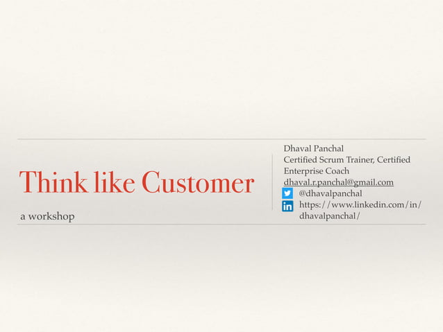 Think like customer | PDF