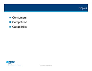 Topics


 Consumers
 Competition
 Capabilities




                 Proprietary and Confidential
 
