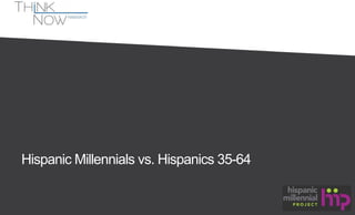 Hispanic Millennials vs. Hispanics 35-64 
 