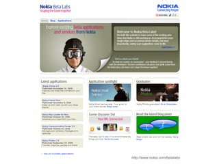 Département des constructions et des technologies de l'information
                           Centre des technologies de l'information

http://www.nokia.com/betalabs                 8 mai 2008 - Page 15
 