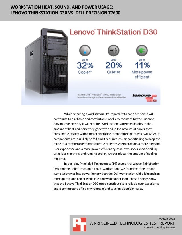 Workstation Heat Sound And Power Usage Lenovo Thinkstation D30 Vs