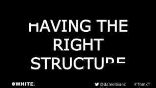HAVING THE
RIGHT
STRUCTURE
#ThinkTank@danielbianchini
 