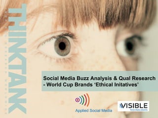Social Media Buzz Analysis & Qual Research - World Cup Brands ‘Ethical Initatives’ Applied Social Media 