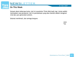 Think.Web Newsletter - May 2007
